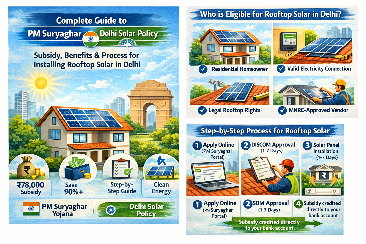 Complete Guide to PM Suryaghar Yojana + Delhi Solar Policy for Residents